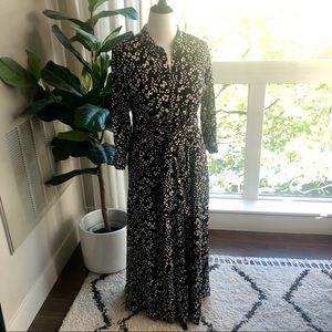 Zara | Black and white animal print midi dress